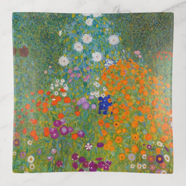 Gustav Klimt - Flower Garden Trinket Tray (Front)