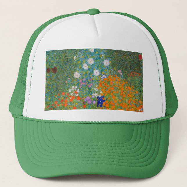 Gustav Klimt - Flower Garden Trucker Hat (Front)