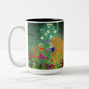 Gustav Klimt Flower Garden Two-Tone Coffee Mug