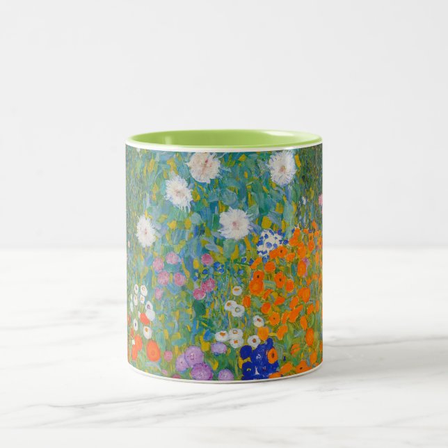 Gustav Klimt - Flower Garden Two-Tone Coffee Mug (Center)