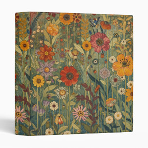 Gustav Klimt Flower Garden Vintage Art Nouveau 3 Ring Binder