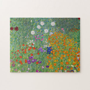 Gustav Klimt Flower Garden Vintage Art Nouveau Jigsaw Puzzle
