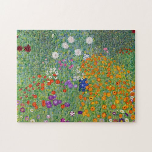 Gustav Klimt Flower Garden Vintage Art Nouveau Jigsaw Puzzle