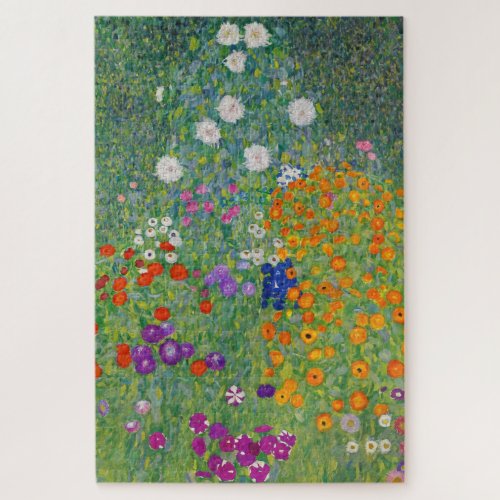 Gustav Klimt Flower Garden Vintage Art Nouveau Jigsaw Puzzle