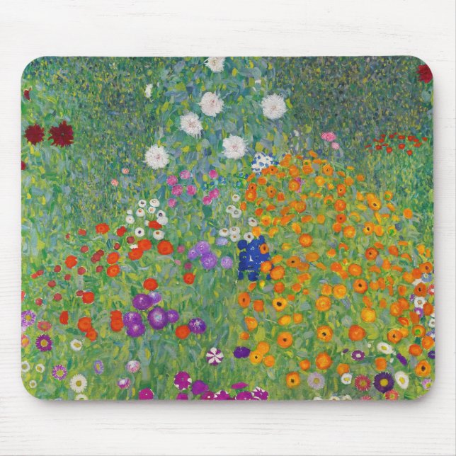 Gustav Klimt Flower Garden Vintage Art Nouveau Mouse Pad (Front)