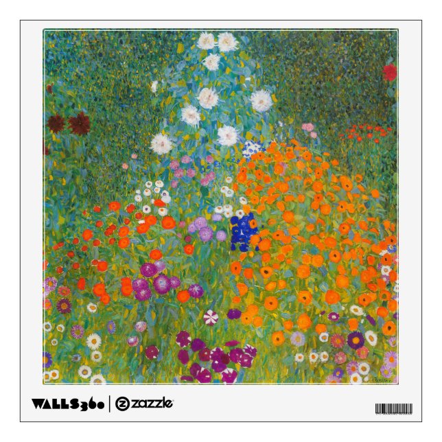 Gustav Klimt - Flower Garden Wall Decal (Front)