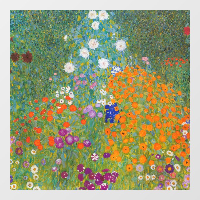 Gustav Klimt - Flower Garden Wall Decal (Front)