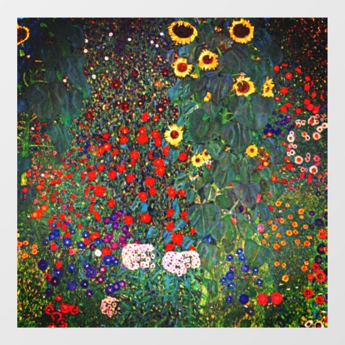 Gustav Klimt Flower Garden Window Cling