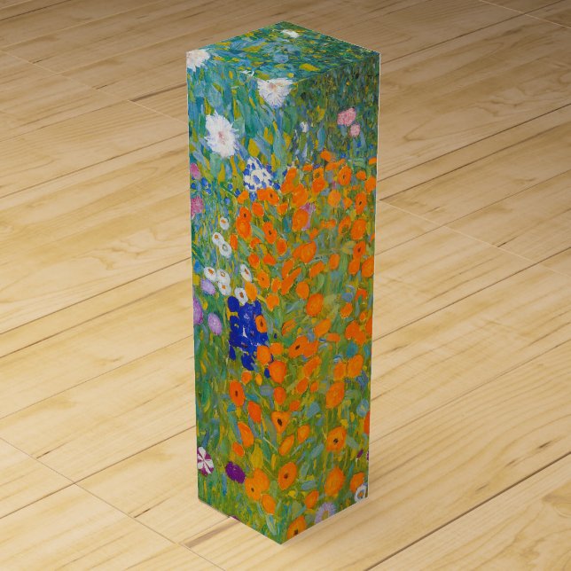 Gustav Klimt - Flower Garden Wine Box (Front)