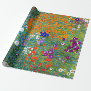 Gustav Klimt Flower Garden Wrapping Paper