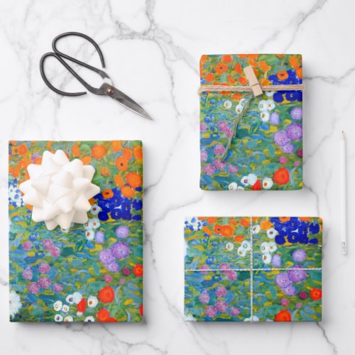 Gustav Klimt Flower Garden Wrapping Paper