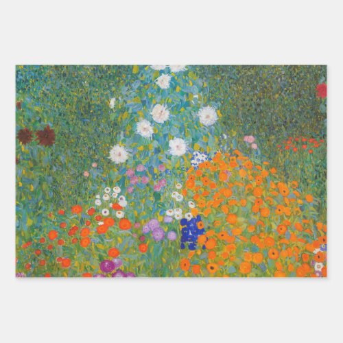 Gustav Klimt _ Flower Garden Wrapping Paper Sheets