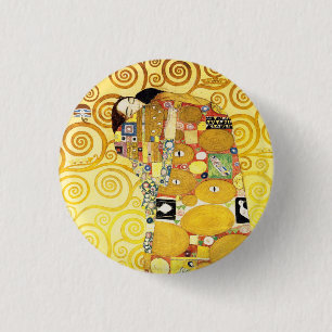 Gustav Klimt Fulfillment Lovers Fine Art Button