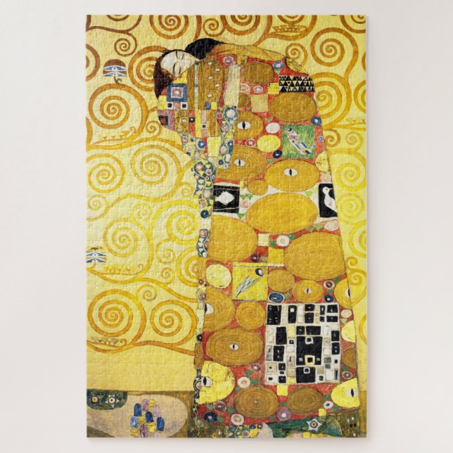 Gustav Klimt Fulfillment Lovers Fine Art Jigsaw Puzzle (Vertical)