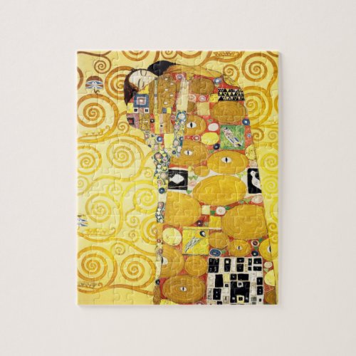 Gustav Klimt Fulfillment Lovers Fine Art Jigsaw Puzzle
