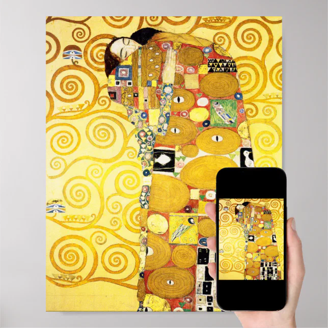 Gustav Klimt Fulfillment Lovers Fine Art Poster