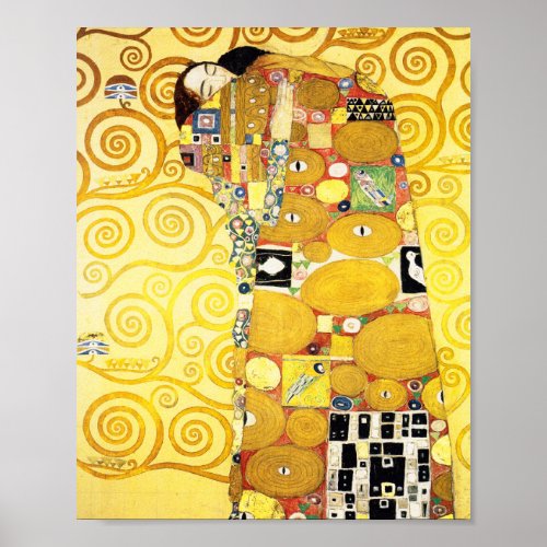 Gustav Klimt Fulfillment Lovers Fine Art Poster