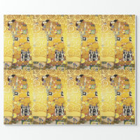 Gustav Klimt Fulfillment Lovers Fine Art Wrapping Paper