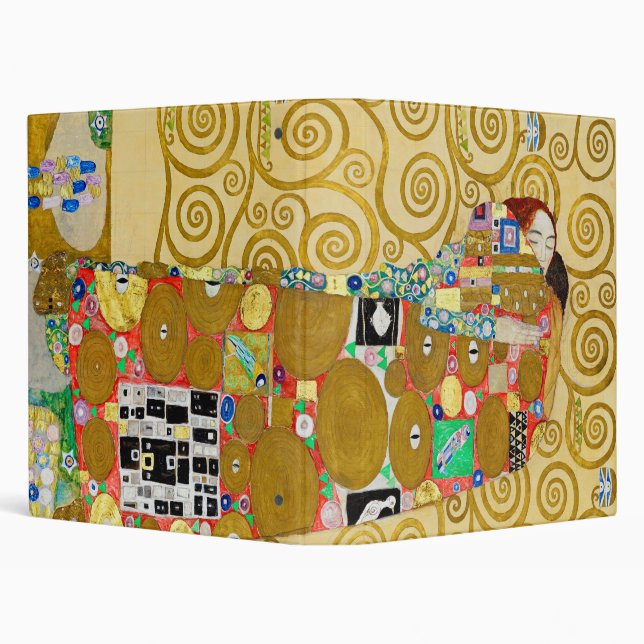 Gustav Klimt Fulfillment Nouveau Couple 3 Ring Binder (Background)