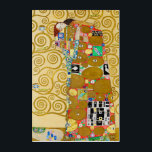 Gustav Klimt Fulfillment Nouveau Couple Acrylic Print<br><div class="desc">Gustav Klimt,  Fulfillment 1910-1911 Art Nouveau Couple with Klimt's signature swirling design and beautiful gold painting.</div>