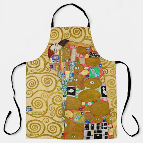 Gustav Klimt Fulfillment Nouveau Couple Apron