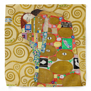 Gustav Klimt Fulfillment Nouveau Couple Bandana