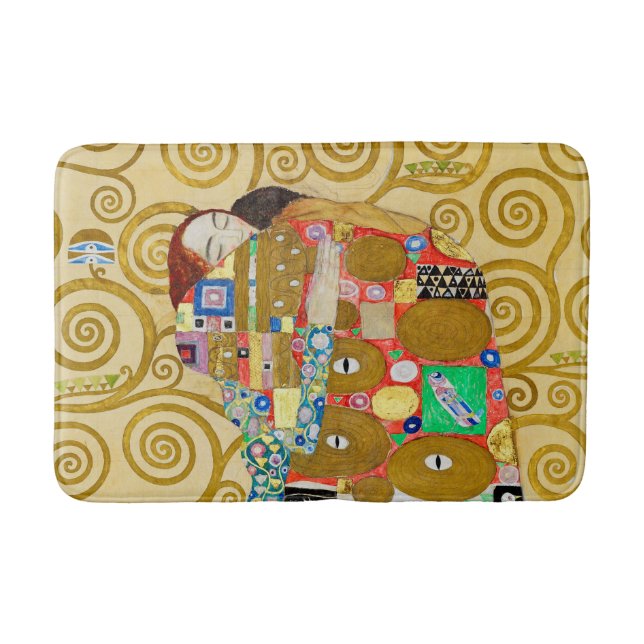 Gustav Klimt Fulfillment Nouveau Couple Bath Mat (Front)