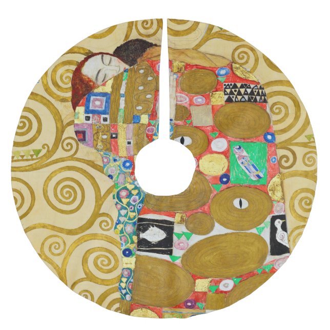 Gustav Klimt Fulfillment Nouveau Couple Brushed Polyester Tree Skirt (Front)