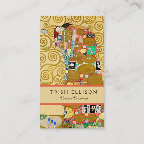 Gustav Klimt Fulfillment Nouveau Couple Business Card