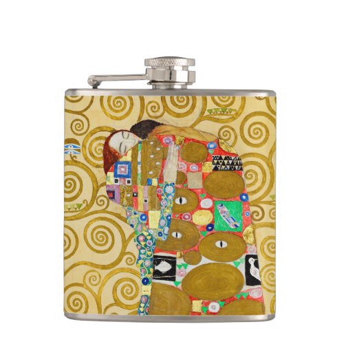 Gustav Klimt Fulfillment Nouveau Couple Flask