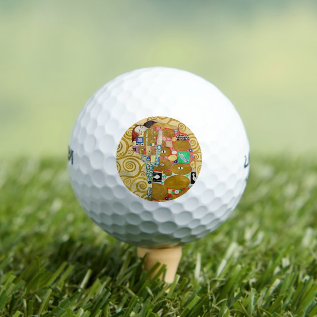 Gustav Klimt Fulfillment Nouveau Couple Golf Balls (Insitu Tee)