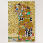 Gustav Klimt Fulfillment Nouveau Couple Jigsaw Puzzle<br><div class="desc">Gustav Klimt,  Fulfillment 1910-1911 Art Nouveau Couple with Klimt's signature swirling design and beautiful gold painting.</div>