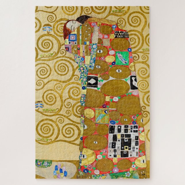 Gustav Klimt Fulfillment Nouveau Couple Jigsaw Puzzle (Vertical)