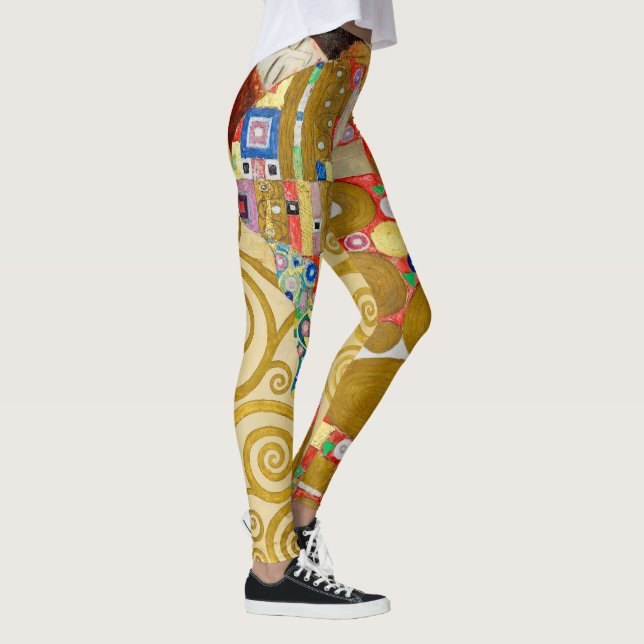 Gustav Klimt Fulfillment Nouveau Couple Leggings (Right)