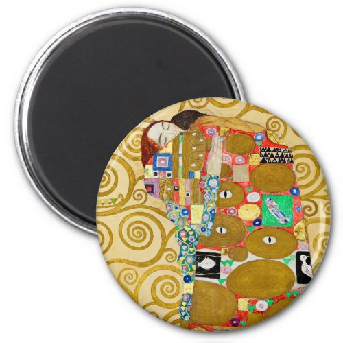 Gustav Klimt Fulfillment Nouveau Couple Magnet