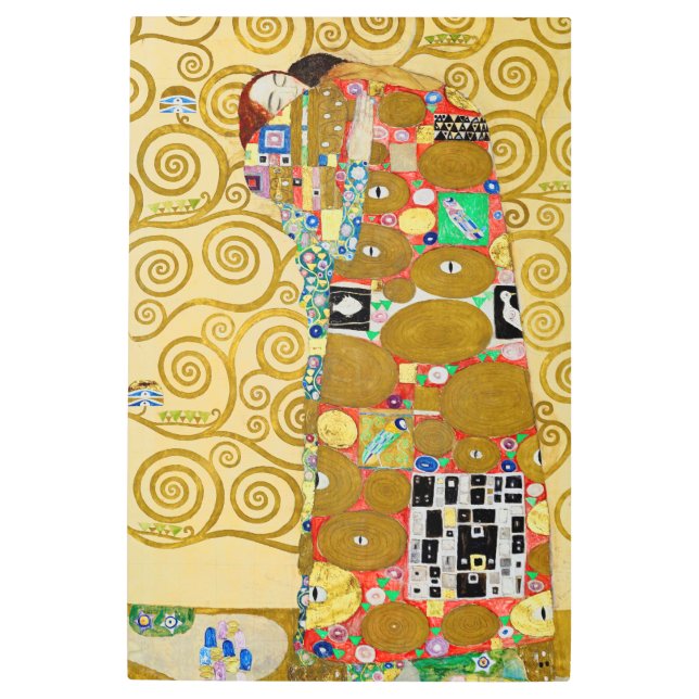 Gustav Klimt Fulfillment Nouveau Couple Metal Print (Front)