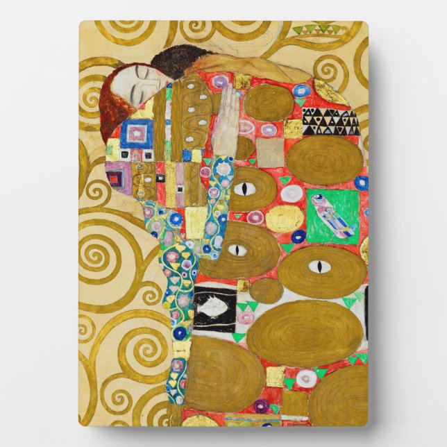 Gustav Klimt Fulfillment Nouveau Couple Plaque (Front)