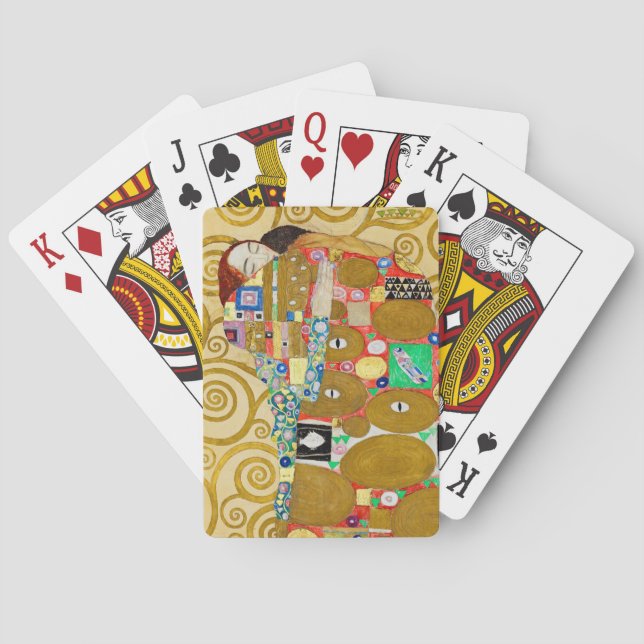 Gustav Klimt Fulfillment Nouveau Couple Poker Cards (Back)