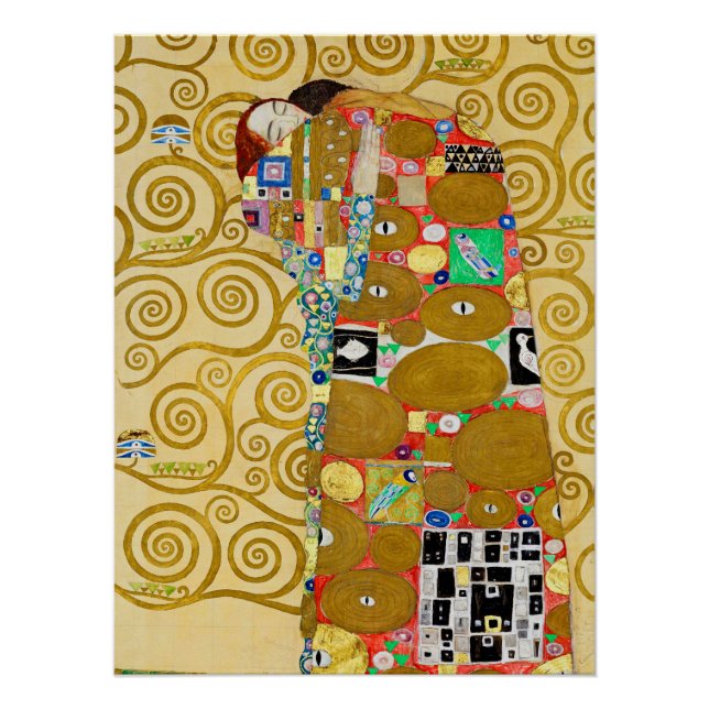 Gustav Klimt Fulfillment Nouveau Couple Poster (Front)