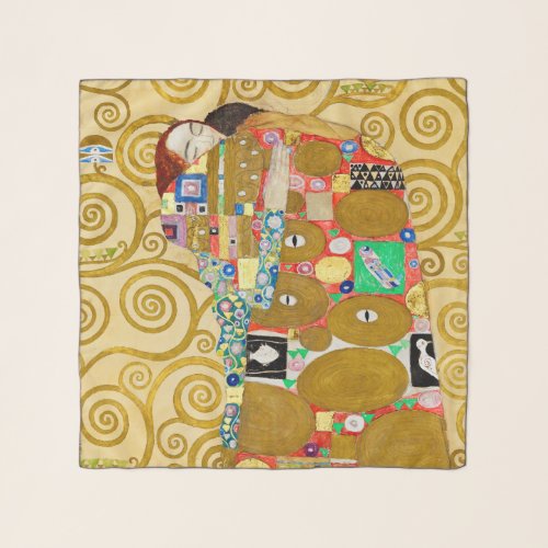 Gustav Klimt Fulfillment Nouveau Couple Scarf