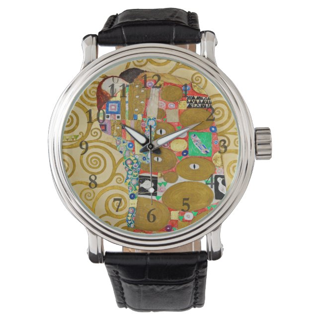 Gustav Klimt Fulfillment Nouveau Couple Watch (Front)