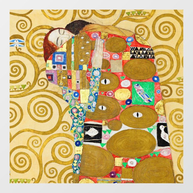Gustav Klimt Fulfillment Nouveau Couple Window Cling (Sheet)
