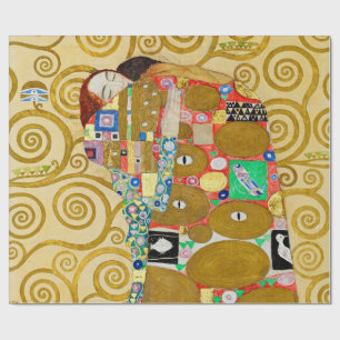 Gustav Klimt Fulfillment Nouveau Couple Wrapping Paper
