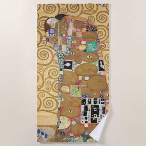 Gustav Klimt _ Fulfillment Stoclet Frieze Beach Towel