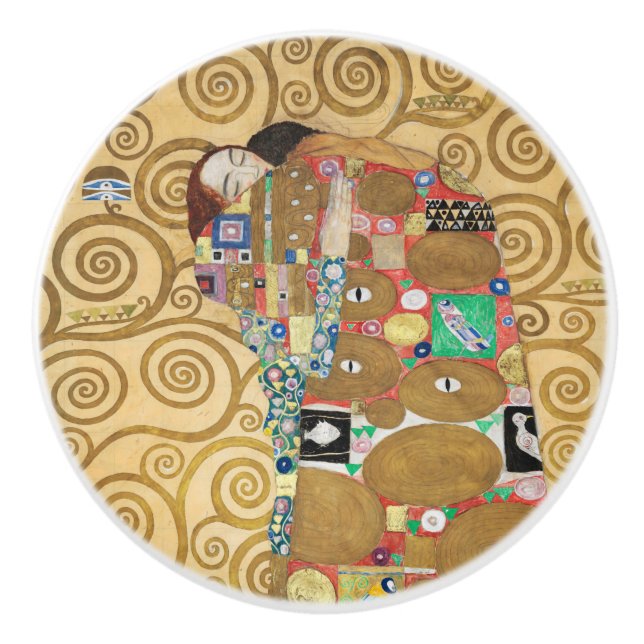 Gustav Klimt - Fulfillment, Stoclet Frieze Ceramic Knob (Front)