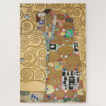 Gustav Klimt - Fulfillment, Stoclet Frieze Jigsaw Puzzle<br><div class="desc">The Tree of Life,  Stoclet Frieze,  Fulfillment Lovers - Gustav Klimt,  Cardboard,  1909</div>