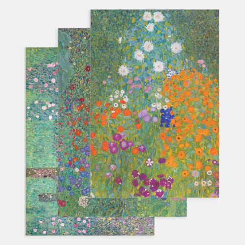 Gustav Klimt _ Garden Masterpieces Selection Wrapping Paper Sheets