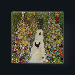 Gustav Klimt - Garden Path with Chickens Button<br><div class="desc">Garden Path with Chickens - Gustav Klimt,  Oil on Canvas,  1916</div>
