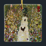 Gustav Klimt - Garden Path with Chickens Ceramic Ornament<br><div class="desc">Garden Path with Chickens - Gustav Klimt,  Oil on Canvas,  1916</div>