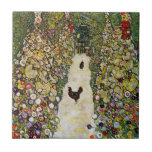 Gustav Klimt - Garden Path with Chickens Ceramic Tile<br><div class="desc">Garden Path with Chickens - Gustav Klimt,  Oil on Canvas,  1916</div>